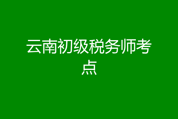 云南初级税务师考点
