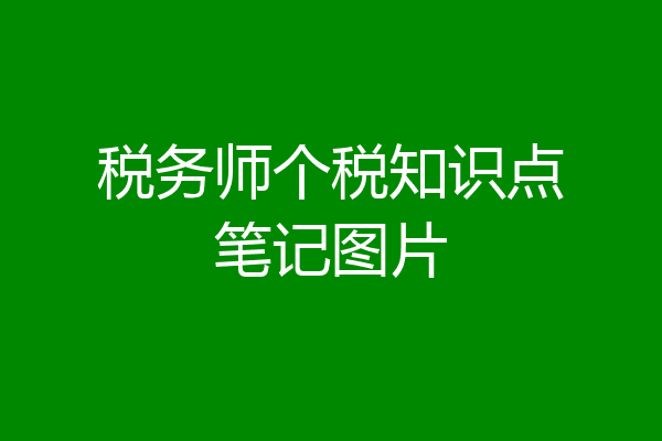 税务师个税知识点笔记图片