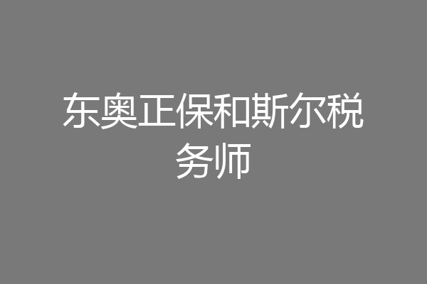 东奥正保和斯尔税务师