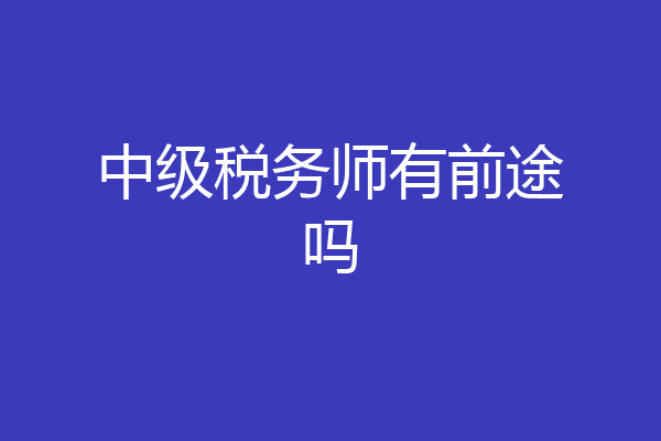 中级税务师有前途吗