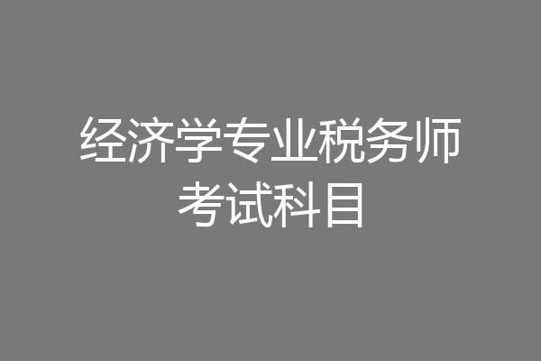 经济学专业税务师考试科目