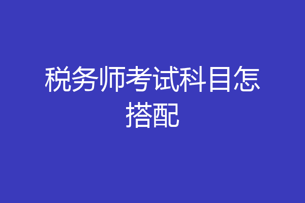 税务师考试科目怎搭配