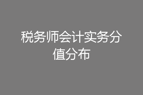 税务师会计实务分值分布