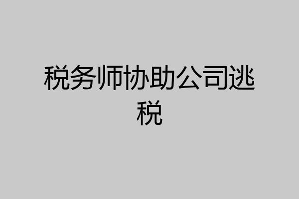 税务师协助公司逃税