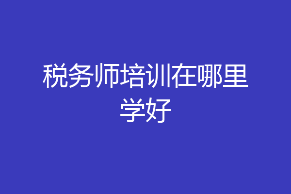 税务师培训在哪里学好