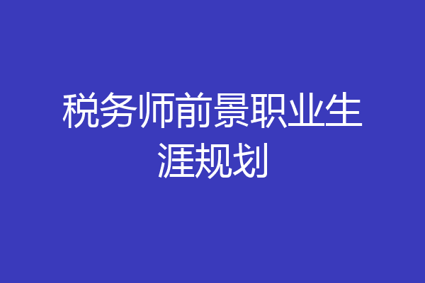 税务师前景职业生涯规划