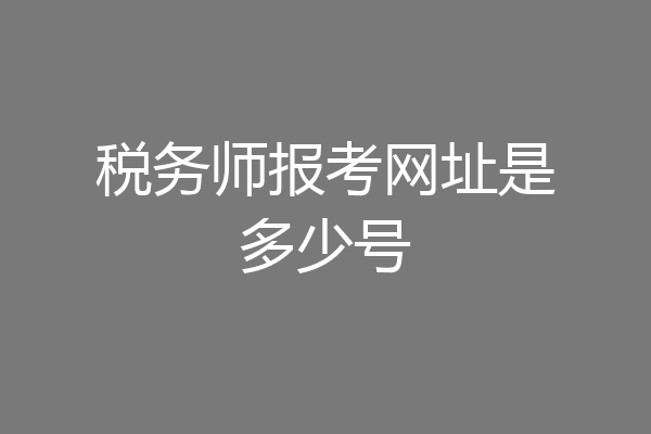 税务师报考网址是多少号