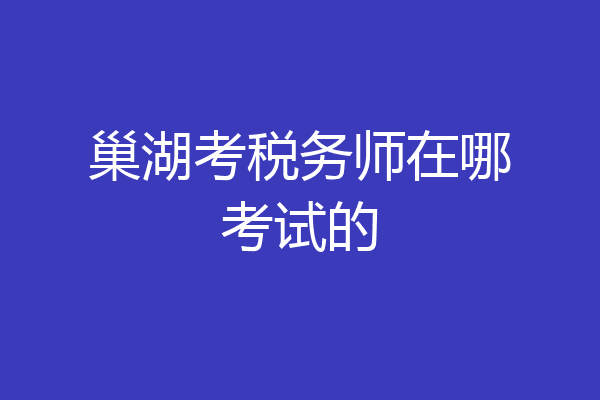 巢湖考税务师在哪考试的