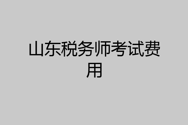 山东税务师考试费用