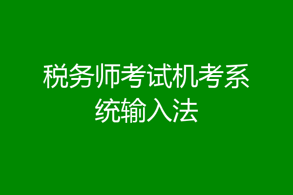 税务师考试机考系统输入法