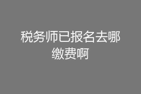 税务师已报名去哪缴费啊