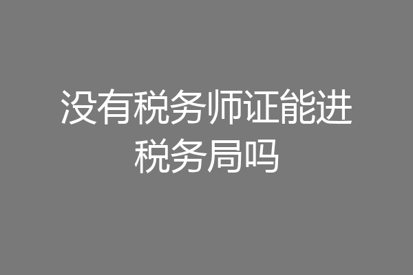没有税务师证能进税务局吗