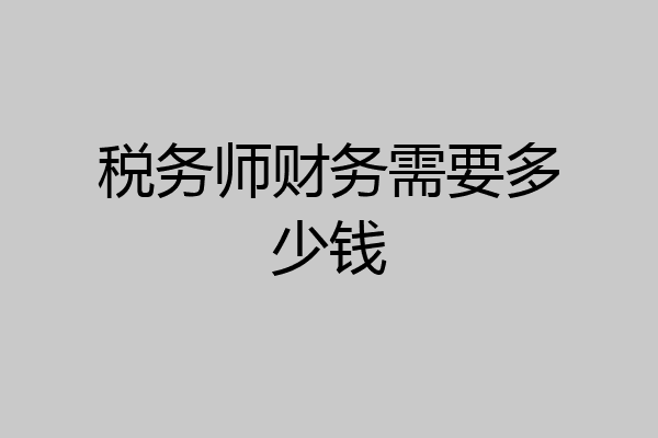 税务师财务需要多少钱