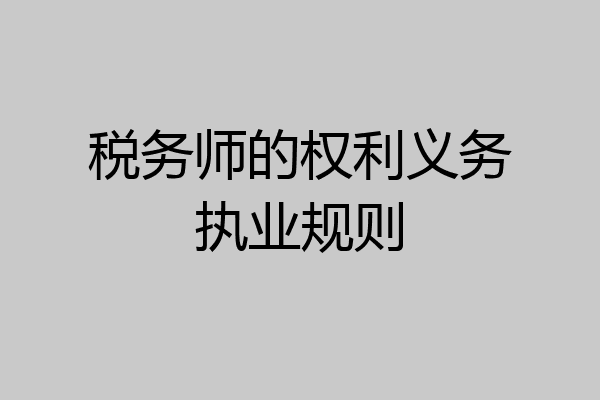 税务师的权利义务执业规则