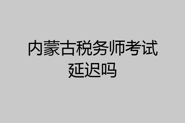 内蒙古税务师考试延迟吗