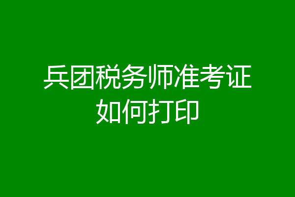 兵团税务师准考证如何打印