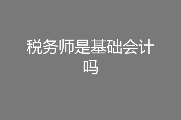 税务师是基础会计吗