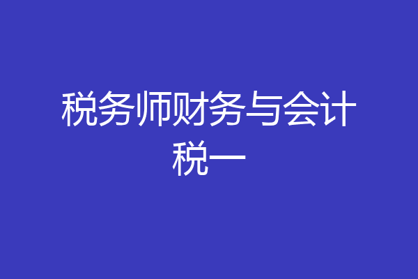 税务师财务与会计税一