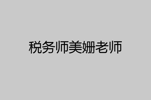 税务师美姗老师
