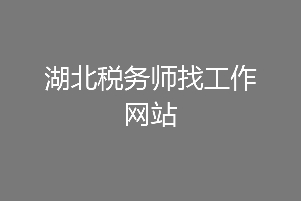 湖北税务师找工作网站