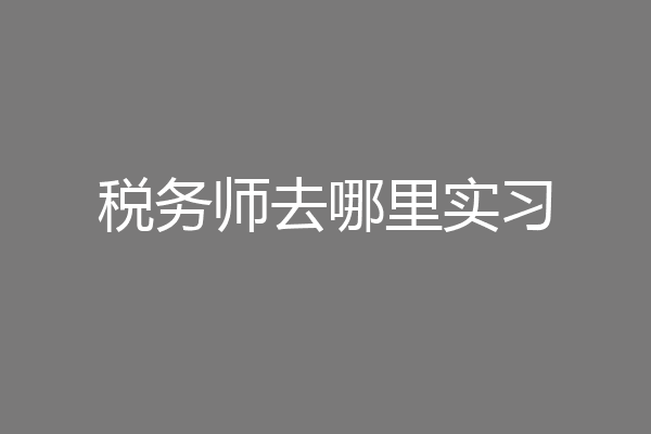 税务师去哪里实习
