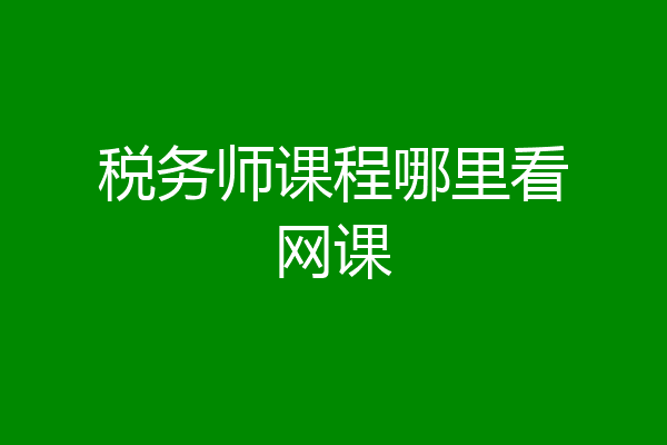 税务师课程哪里看网课