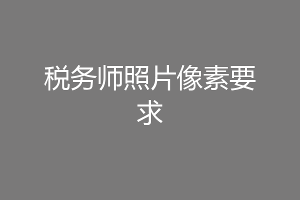 税务师照片像素要求