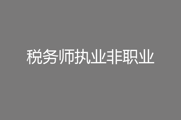 税务师执业非职业
