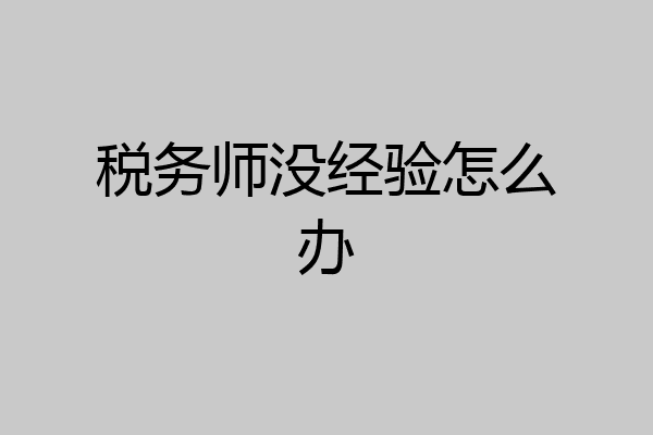 税务师没经验怎么办