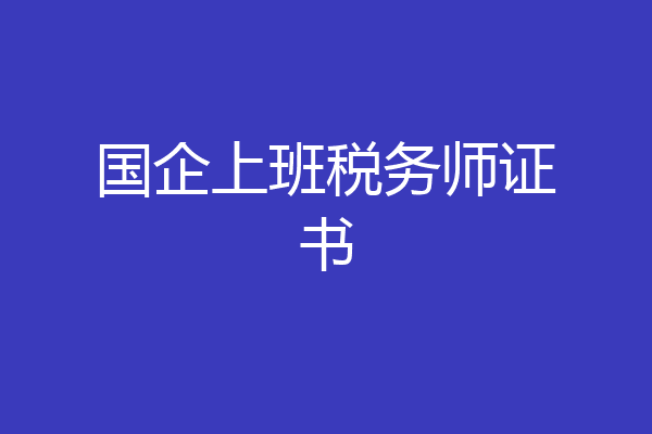 国企上班税务师证书