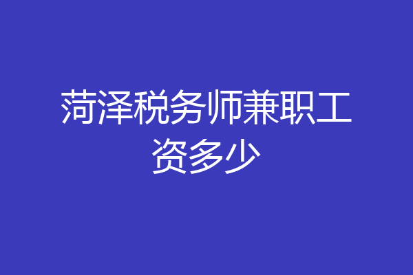 菏泽税务师兼职工资多少