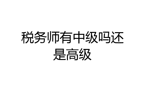 税务师有中级吗还是高级