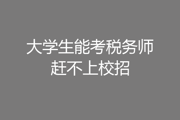 大学生能考税务师赶不上校招