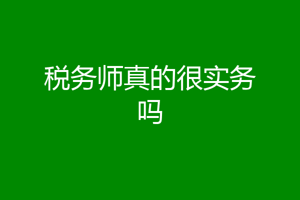 税务师真的很实务吗
