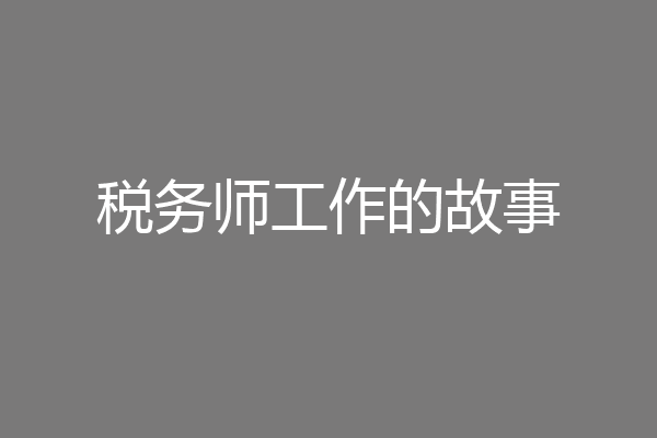 税务师工作的故事