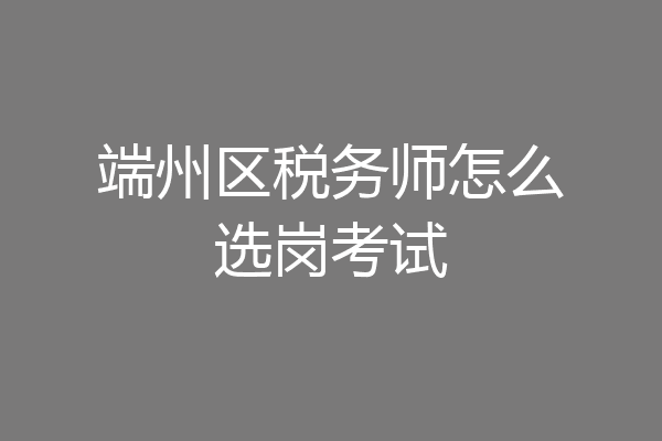 端州区税务师怎么选岗考试