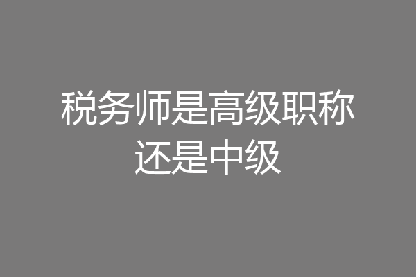 税务师是高级职称还是中级