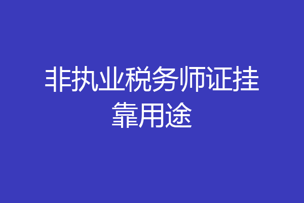 非执业税务师证挂靠用途