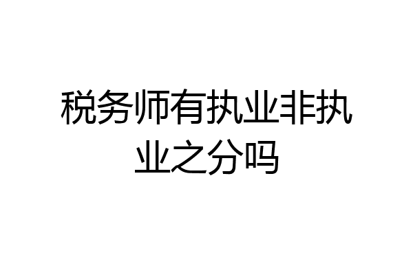 税务师有执业非执业之分吗