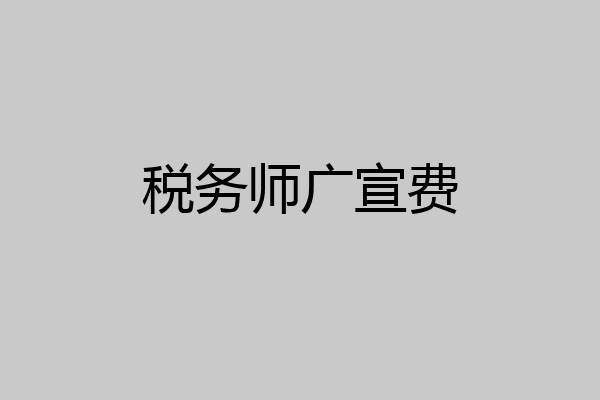 税务师广宣费