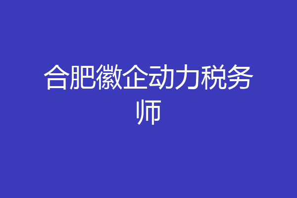 合肥徽企动力税务师