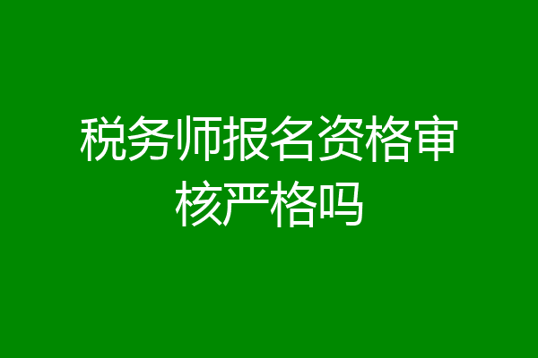 税务师报名资格审核严格吗