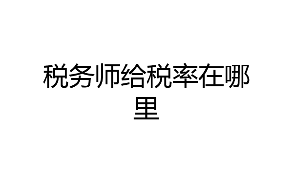 税务师给税率在哪里