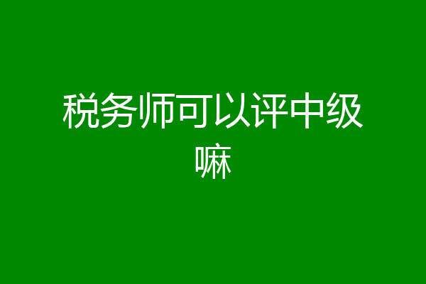 税务师可以评中级嘛