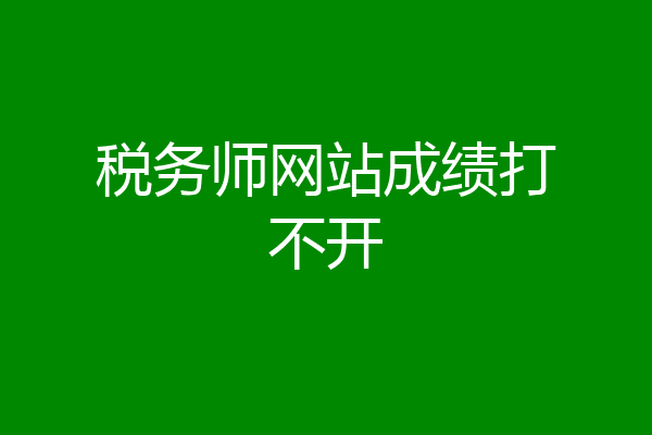 税务师网站成绩打不开