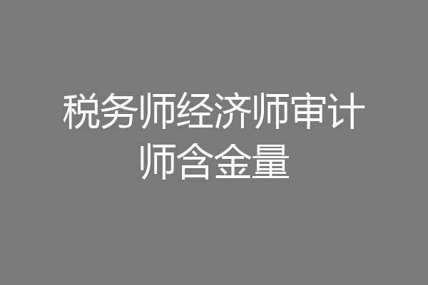 税务师经济师审计师含金量