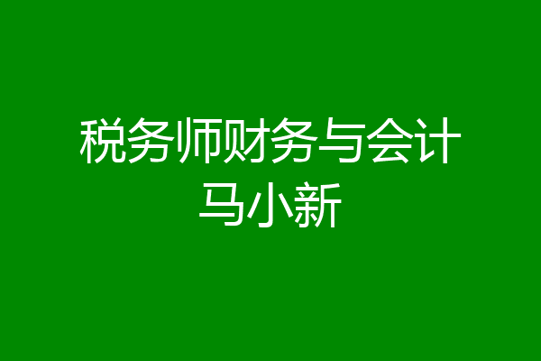 税务师财务与会计马小新
