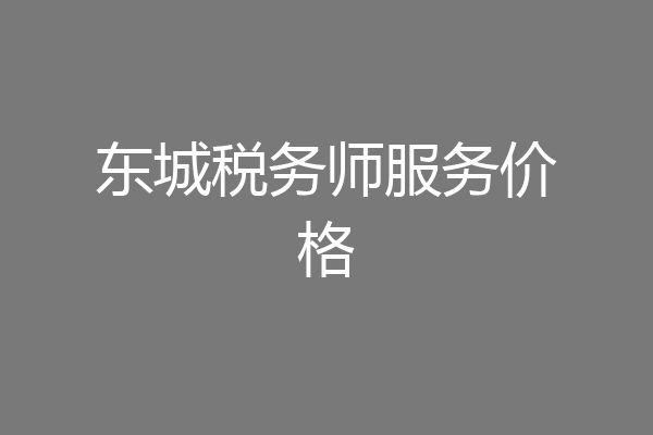 东城税务师服务价格
