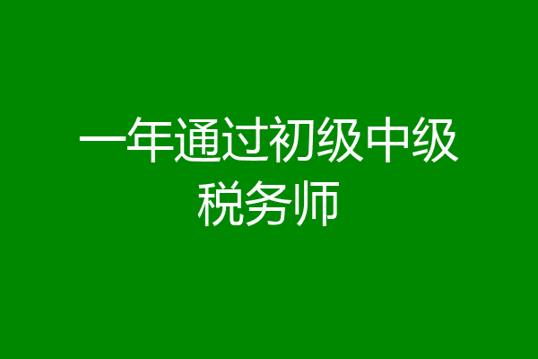 一年通过初级中级税务师