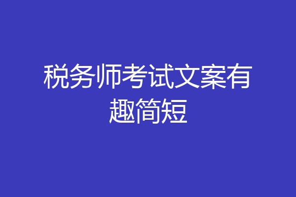 税务师考试文案有趣简短